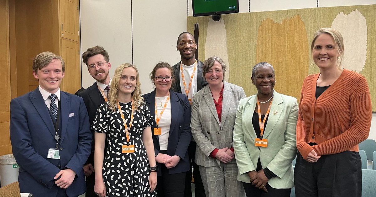 Kofi Josephs with fellow contributors inside the Houses of Parliament